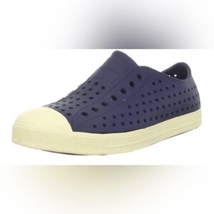 Native Jefferson toddler slip on shoes. /navy bluee$ tan/ size 6c